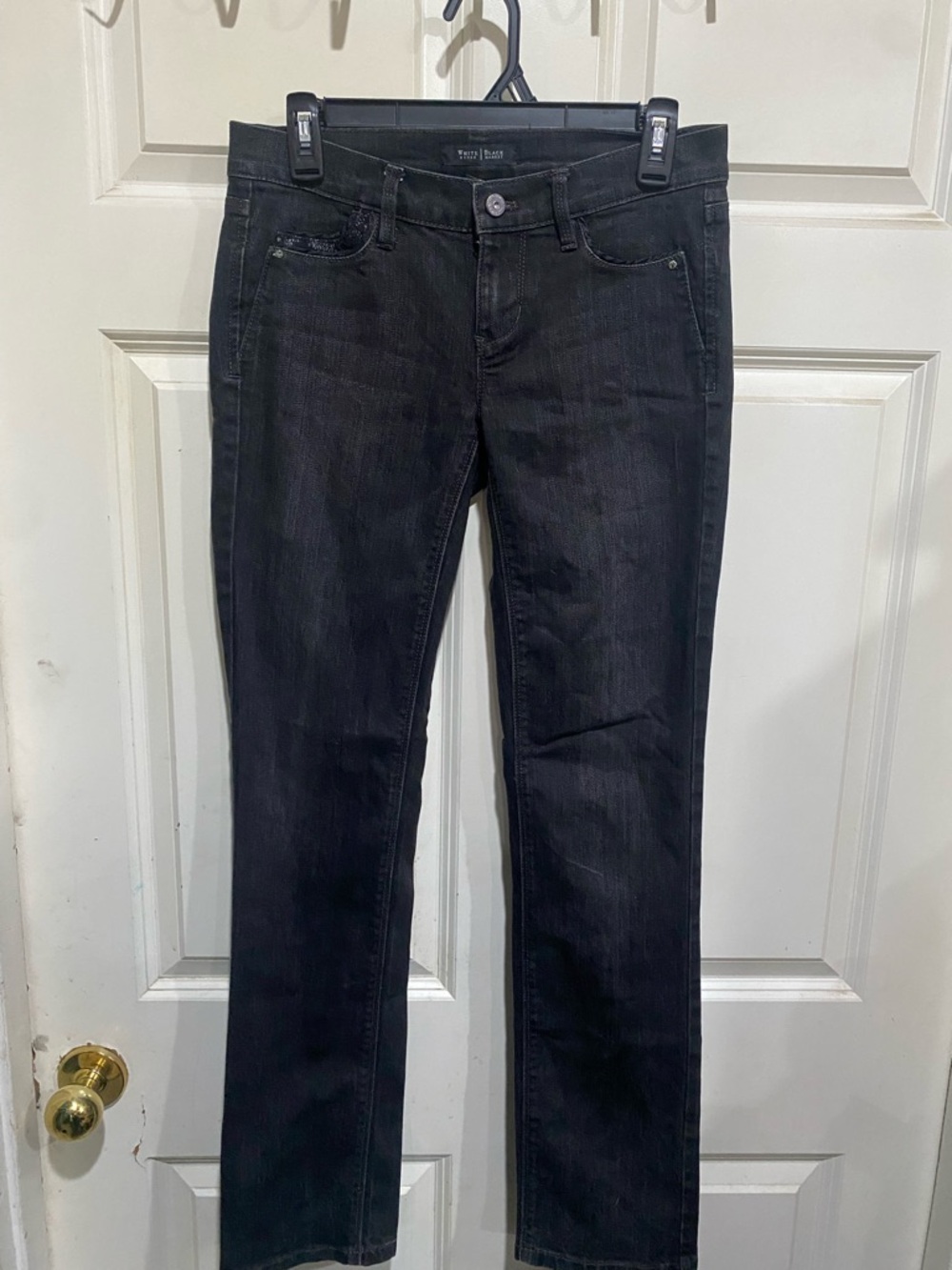 White House Black Market Black Straight-Leg Jeans — Classic Cut